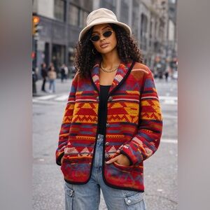 Ashley Scott American Vintage Oversized Western Aztec Coat